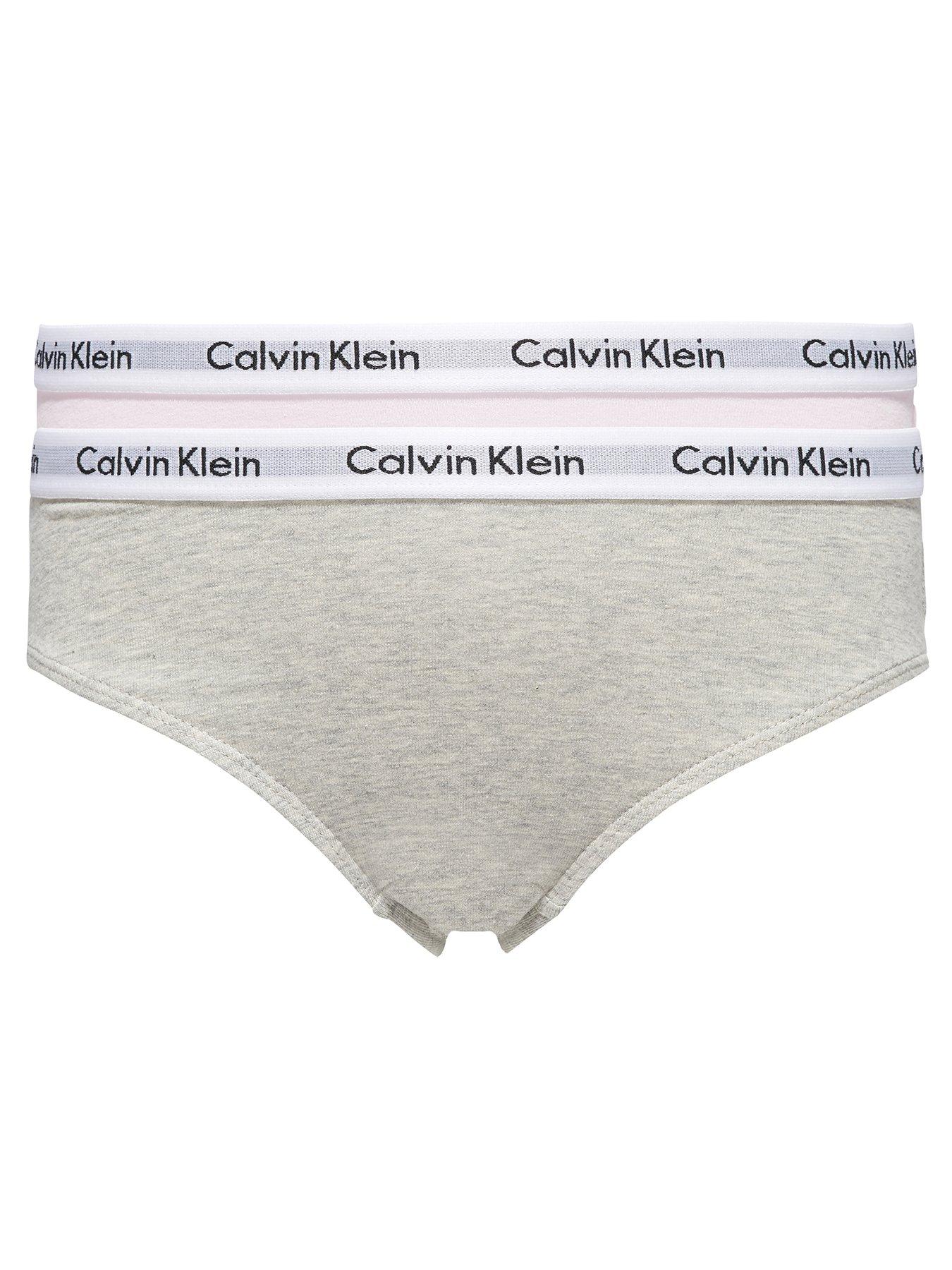 undefined Girls 2 Pack Bikini Briefs - Grey/Pink