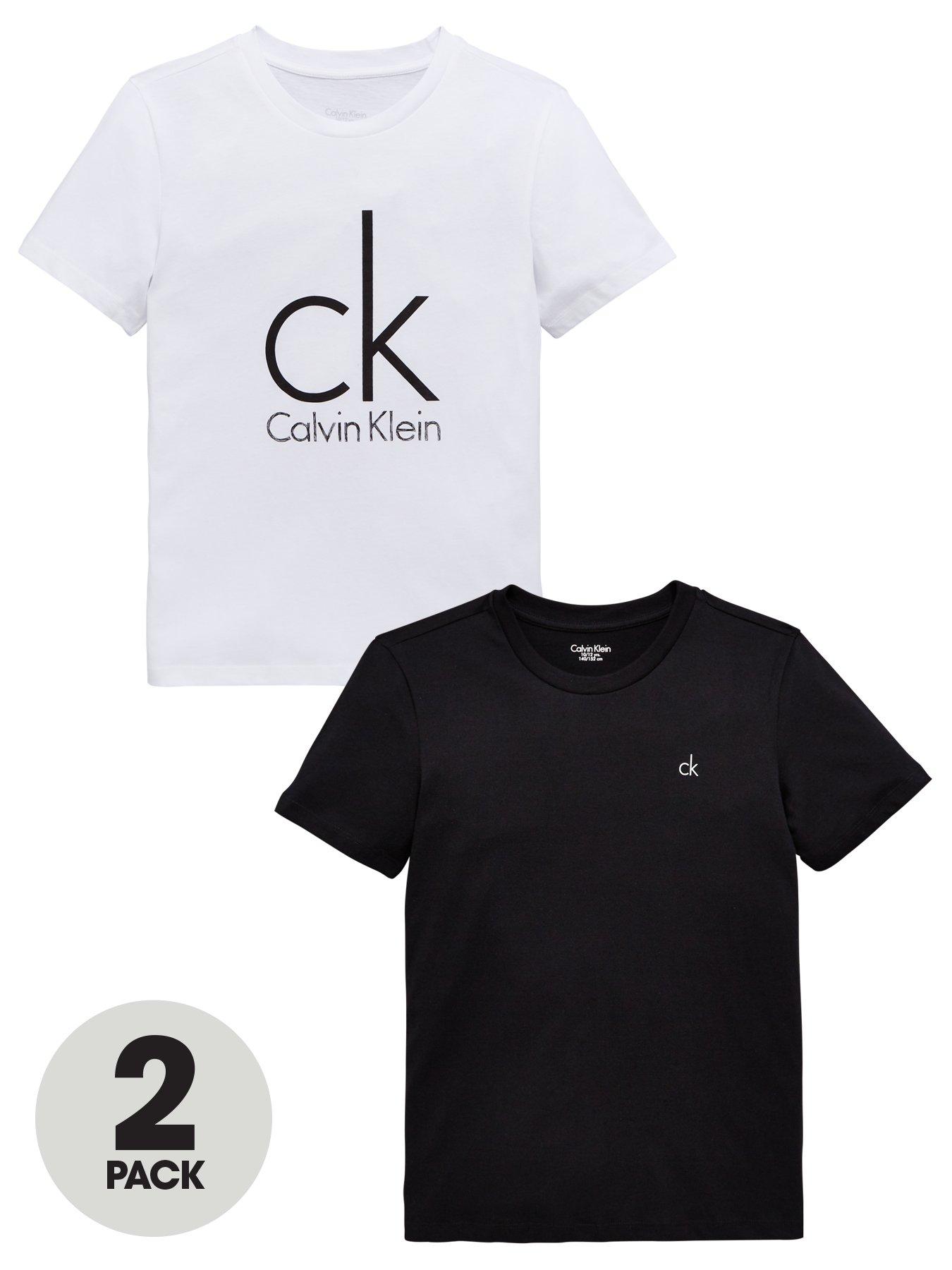 Boys Clothes Boys 2 Pack Short Sleeve Logo T-Shirts - Black/White