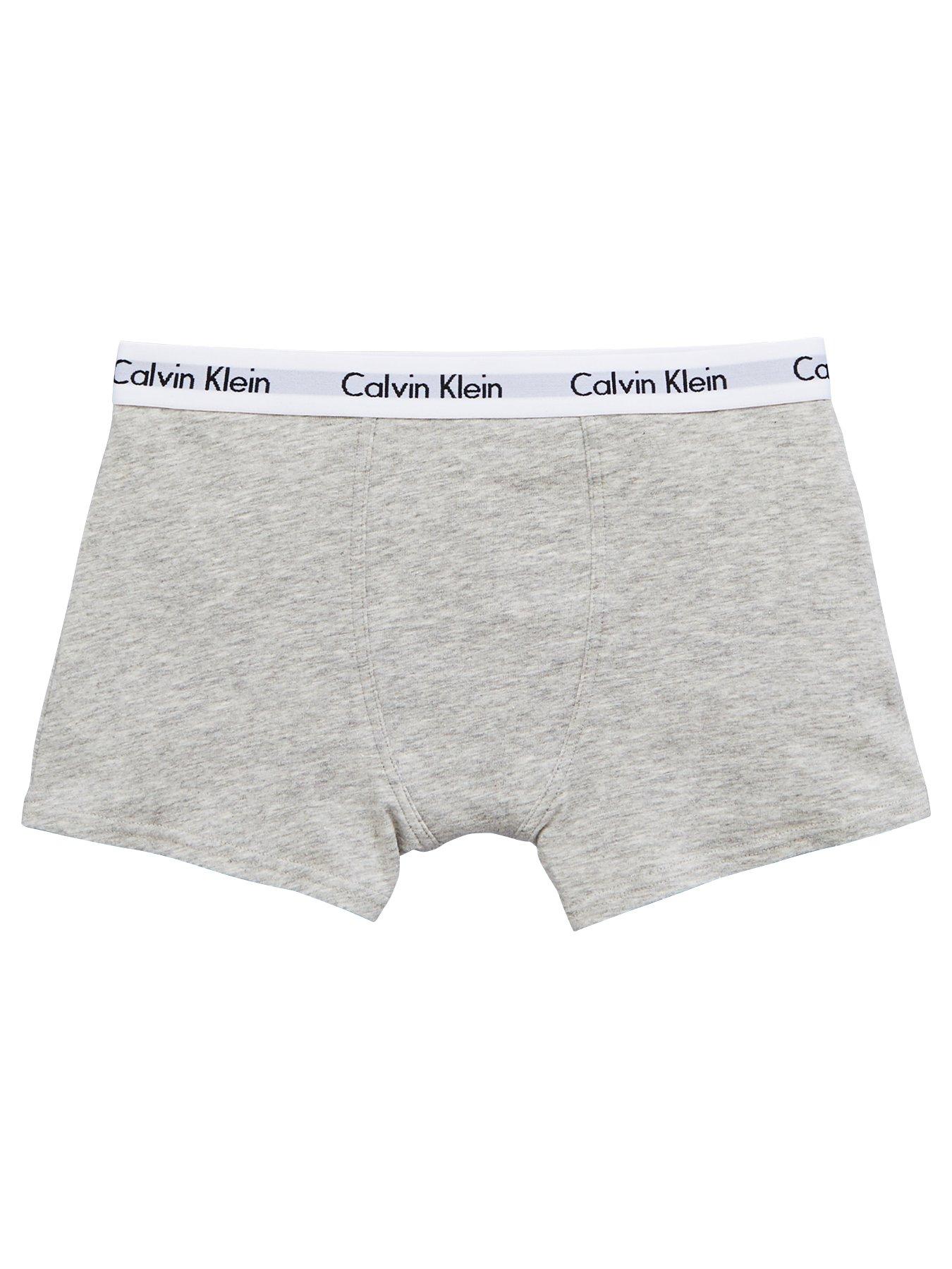 Calvin Klein Boys 2 Pack Trunks - White/Grey | very.co.uk