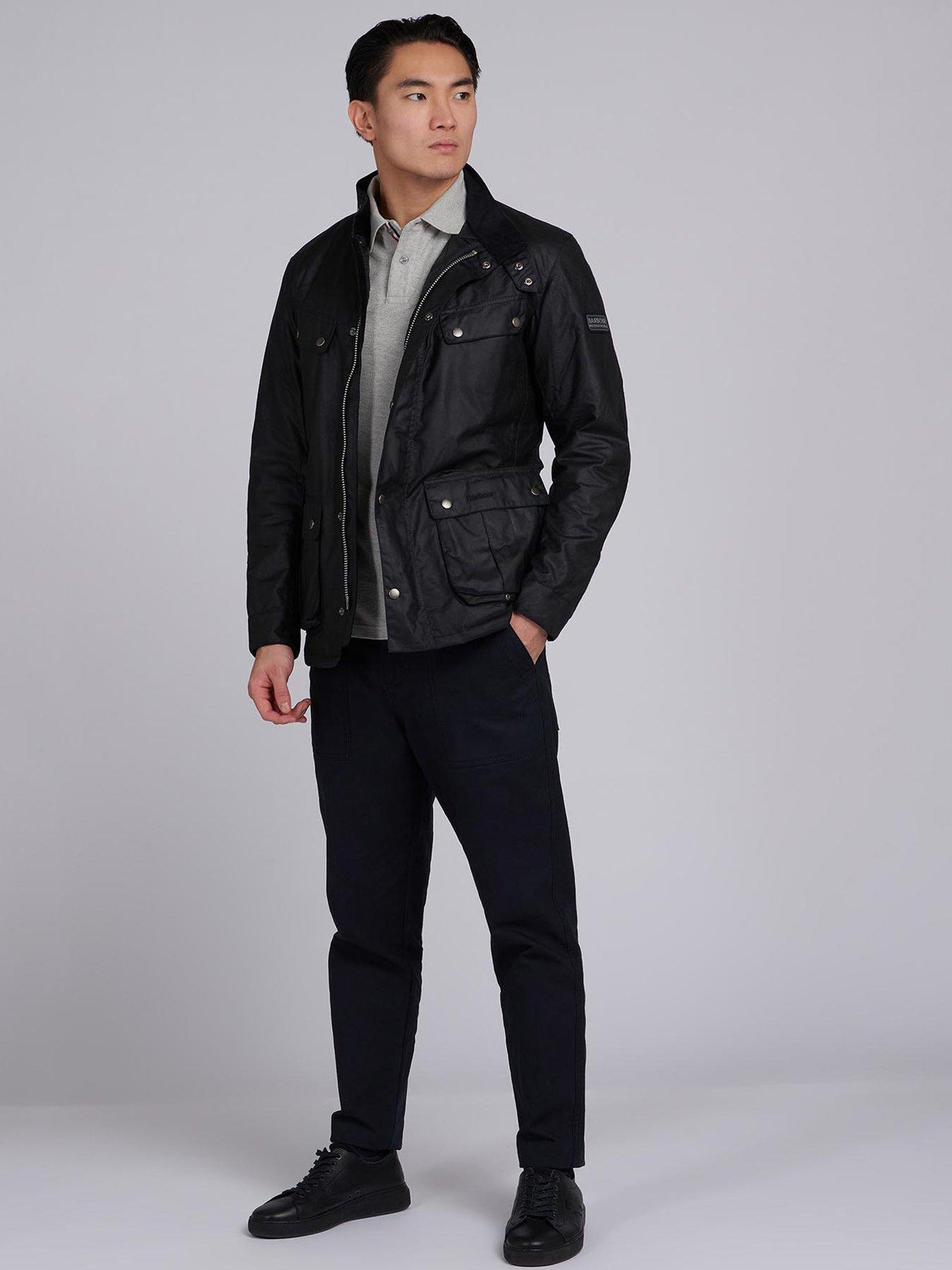 Barbour International Duke Wax Jacket - Black | very.co.uk