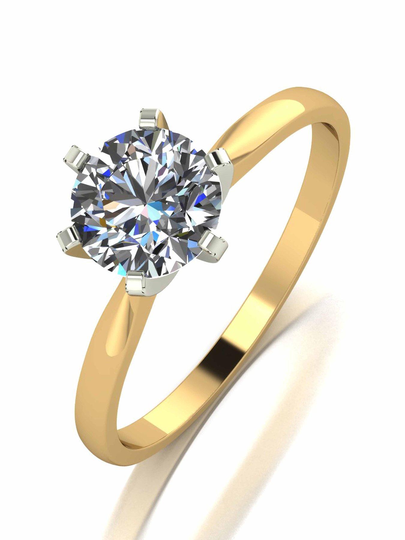 18 Carat Yellow Gold 1 Carat Solitaire Ring