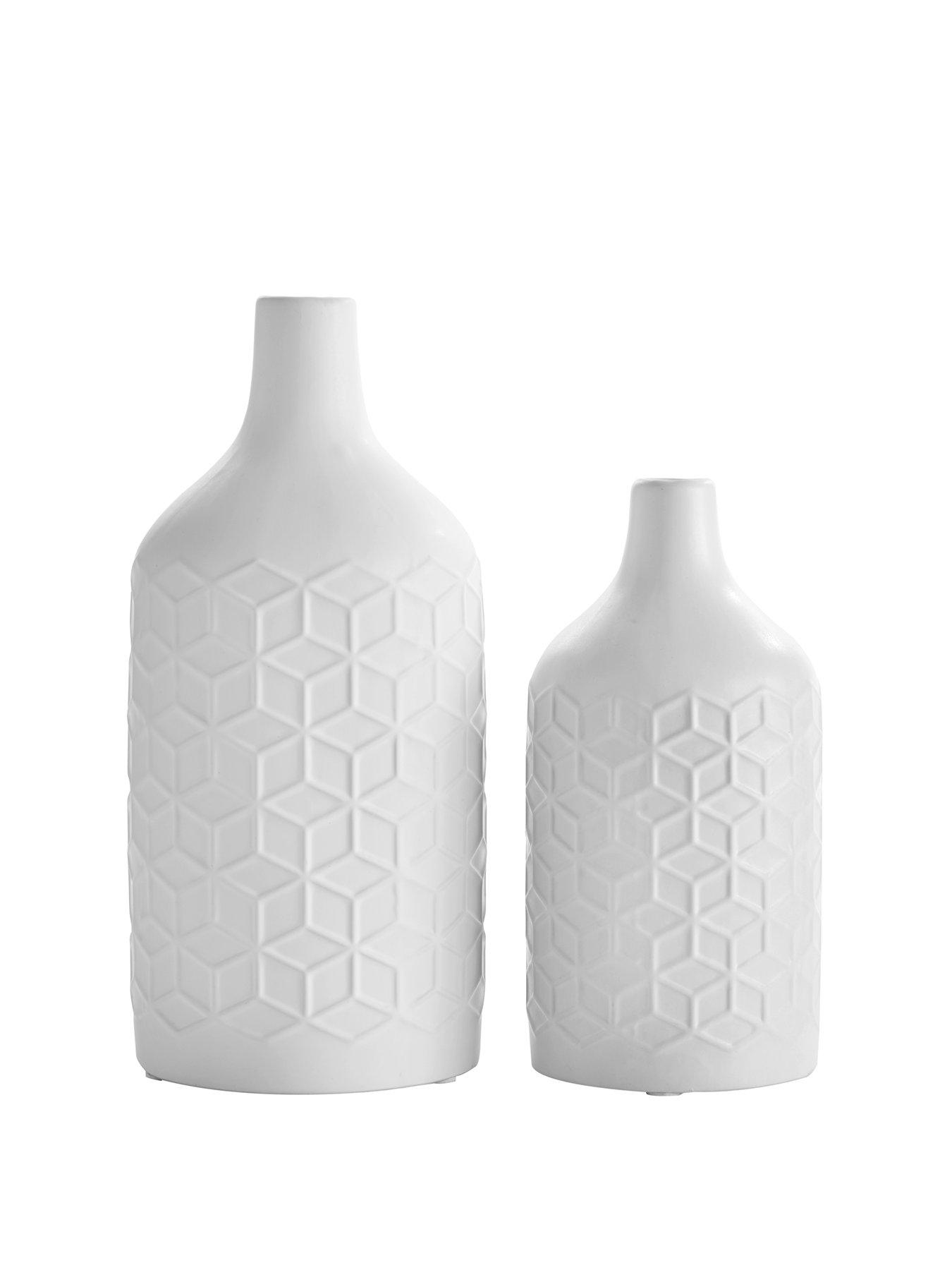 Image 2 of 4 of Very Home Set Of 2 Matt White Vases