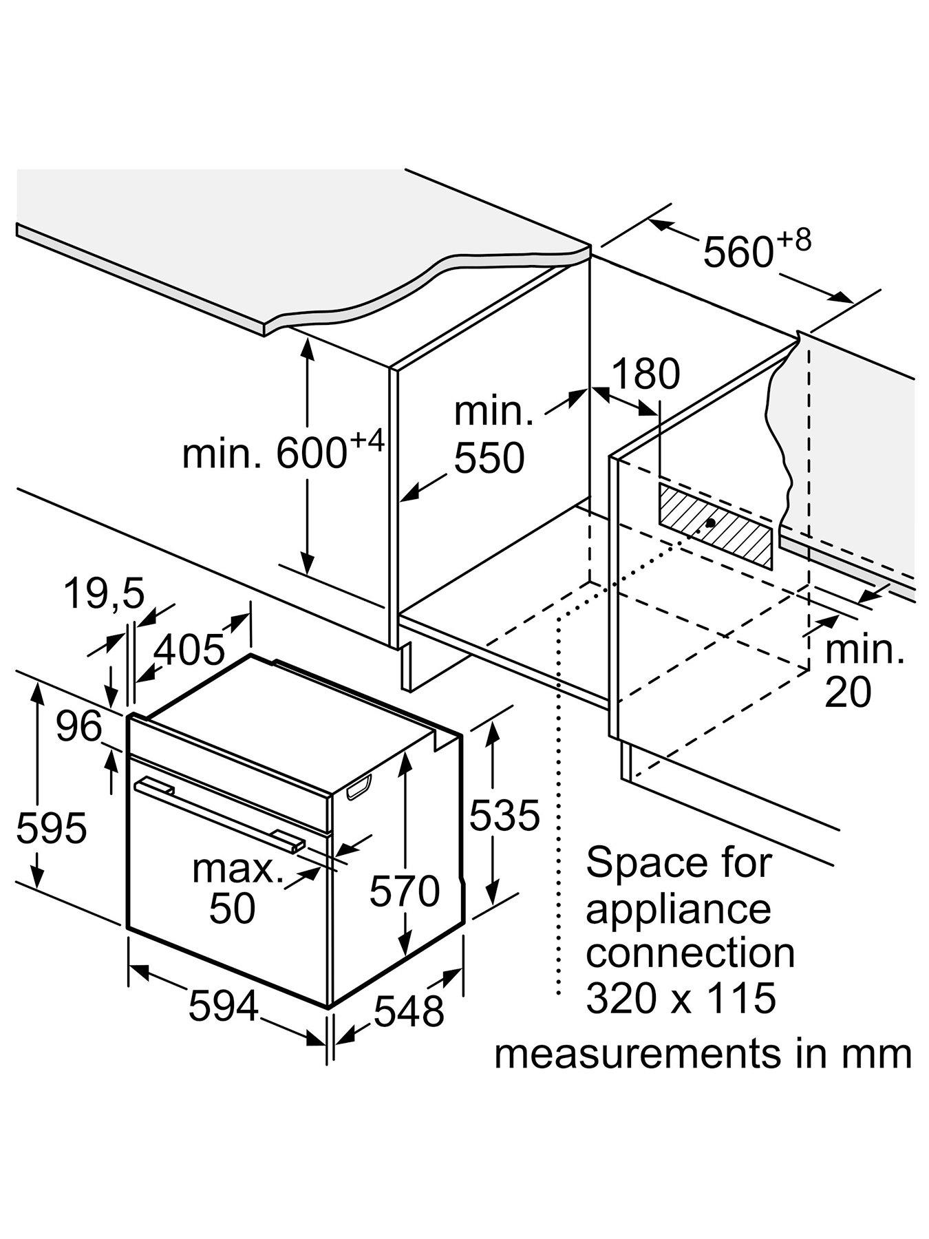 Bosch Series 4 HBS573BS0B Built in single oven with Pyrolytic Self
