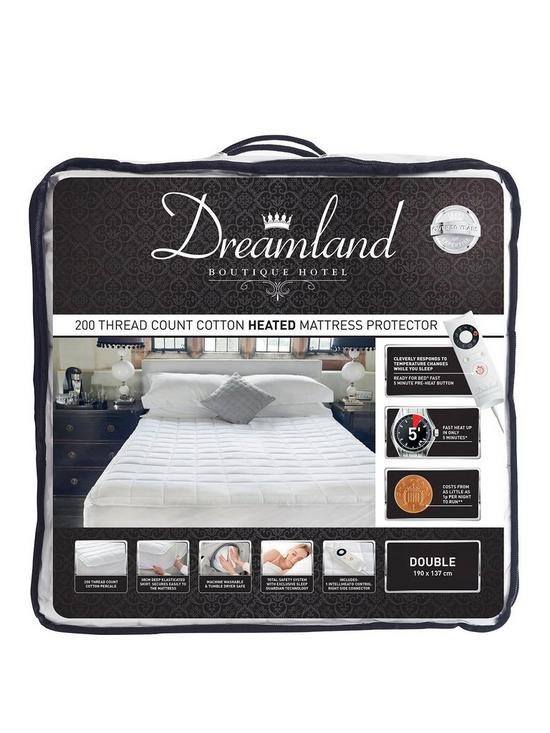 front image of dreamland-boutique-hotel-200tc-cotton-heated-mattress-protector-db