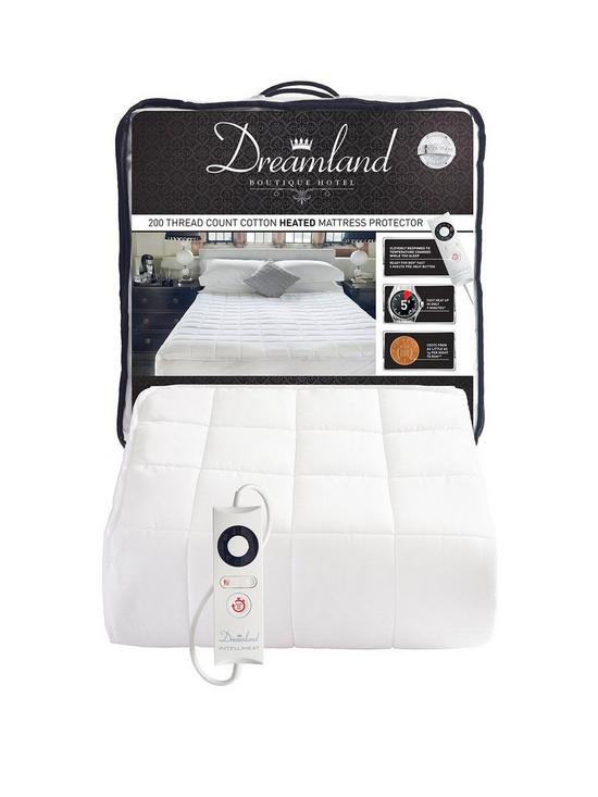 stillFront image of dreamland-boutique-hotel-200tc-cotton-heated-mattress-protector-db
