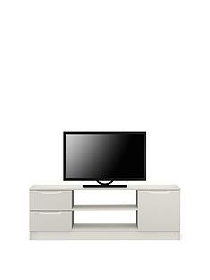 Ideal Home Bilbao Ready Assembled High Gloss Large TV Unit - Grey - fits up to 65 inch TV
