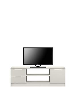 Product photograph of One Call Bilbao Ready Assembled High Gloss Large Tv Unit - Grey - Fits Up To 65 Inch Tv from very.co.uk