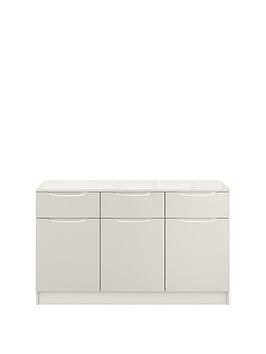 Product photograph of One Call Bilbao Ready Assembled Large High Gloss Sideboard - Grey from very.co.uk