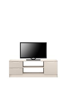 Ideal Home Bilbao Ready Assembled High Gloss Large TV Unit - Cashmere - fits up to 65 inch TV