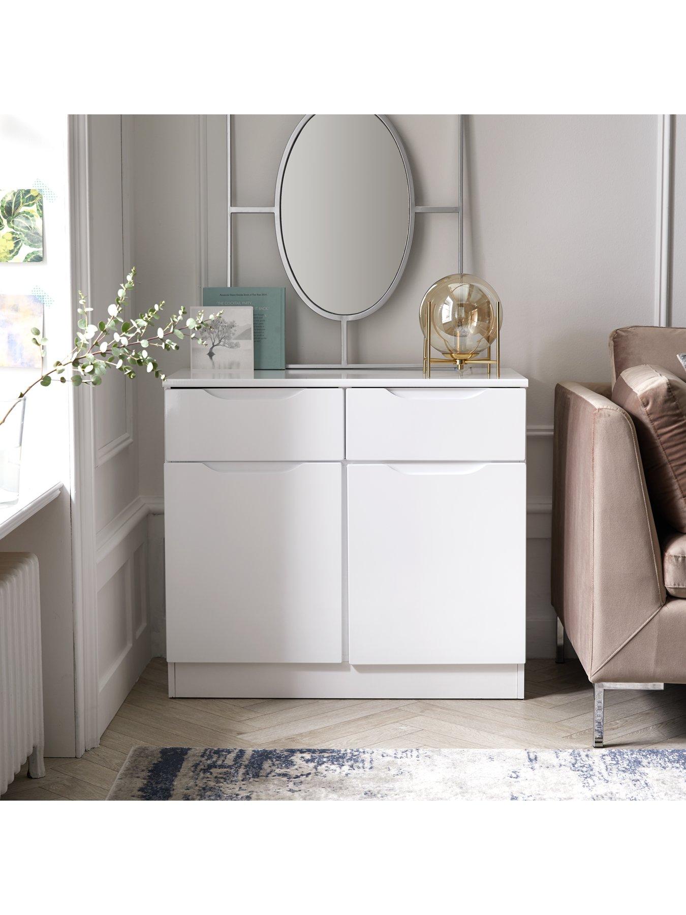 White gloss on sale compact sideboard