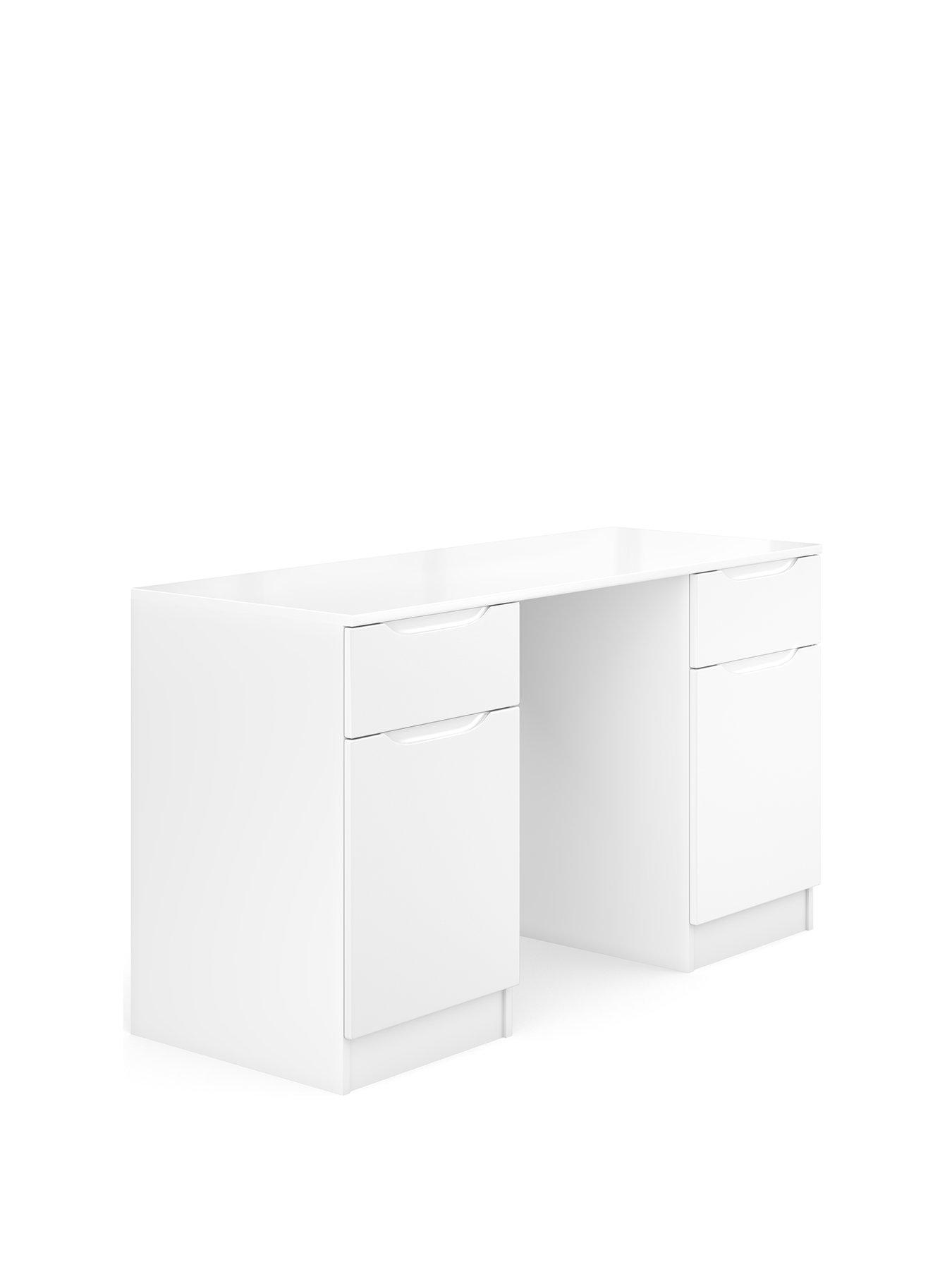 Image 3 of 5 of One Call Bilbao Ready Assembled High Gloss Desk - White