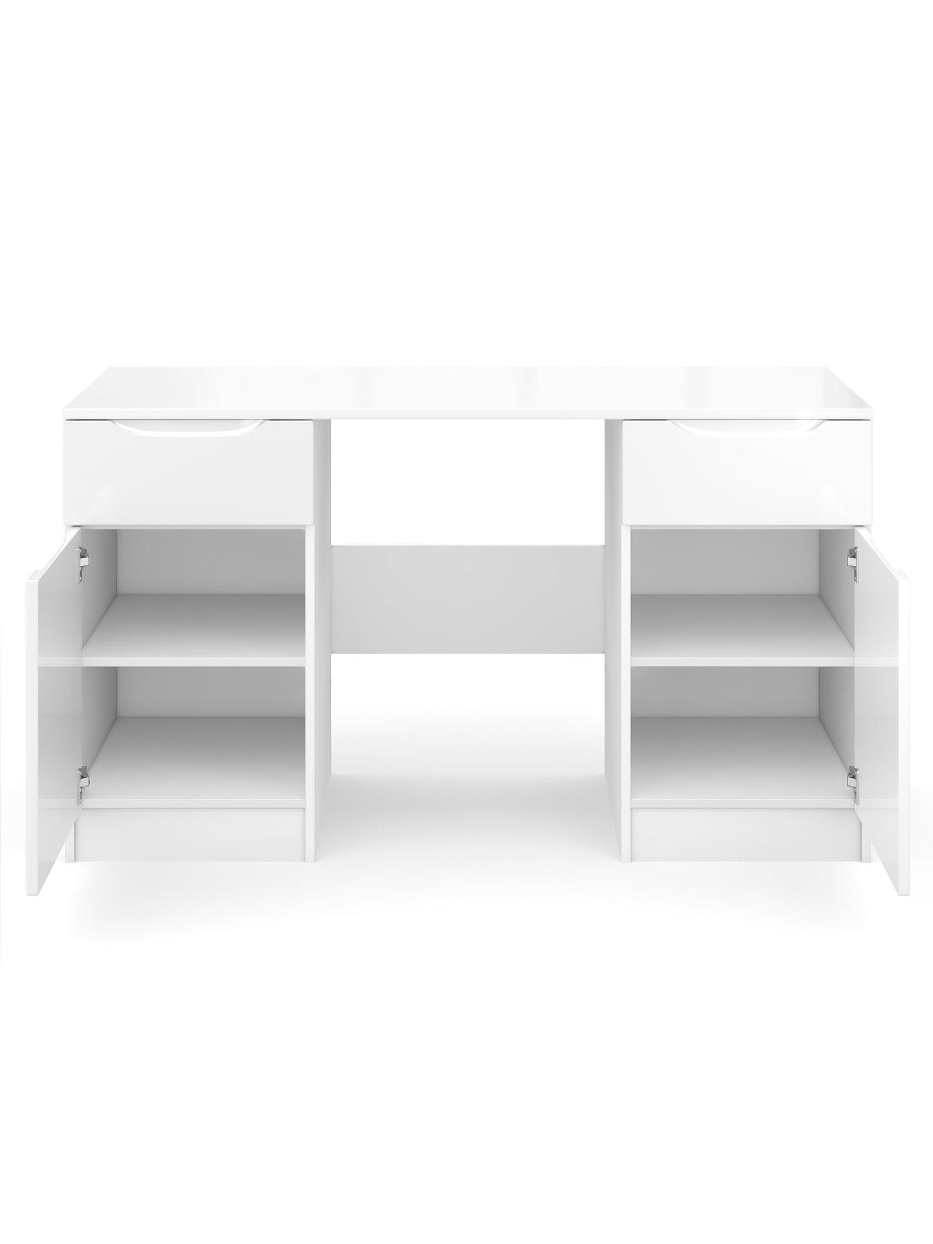 Image 4 of 5 of One Call Bilbao Ready Assembled High Gloss Desk - White