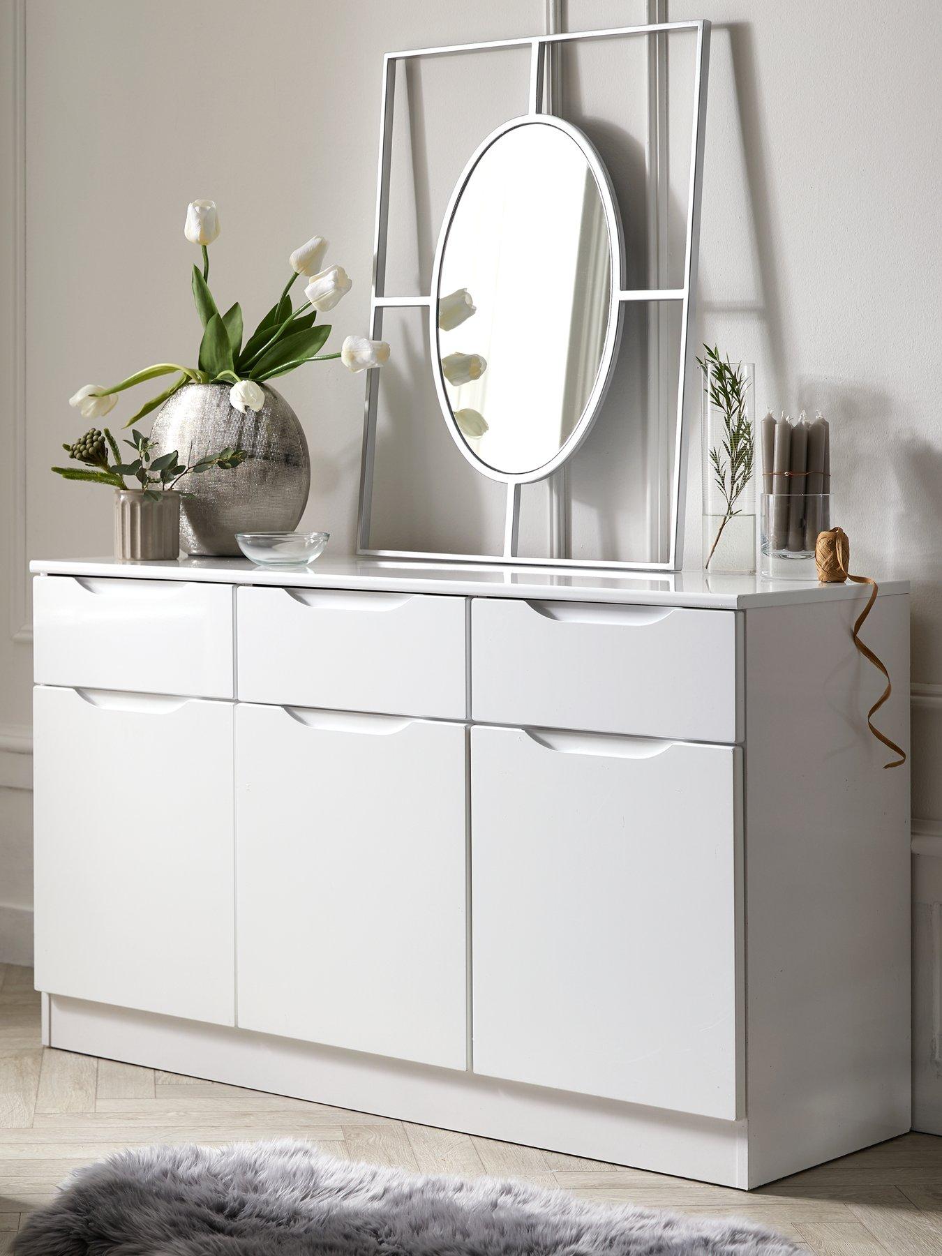 One Call Monaco Large Sideboard - Gloss White