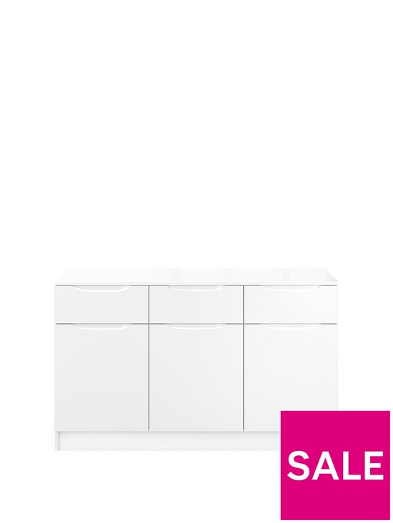 front image of bilbao-ready-assembled-large-high-gloss-sideboard-white
