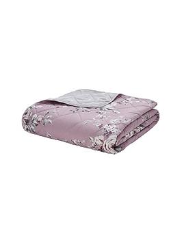 Product photograph of Catherine Lansfield Canterbury Bedspread Throw - Heather from very.co.uk