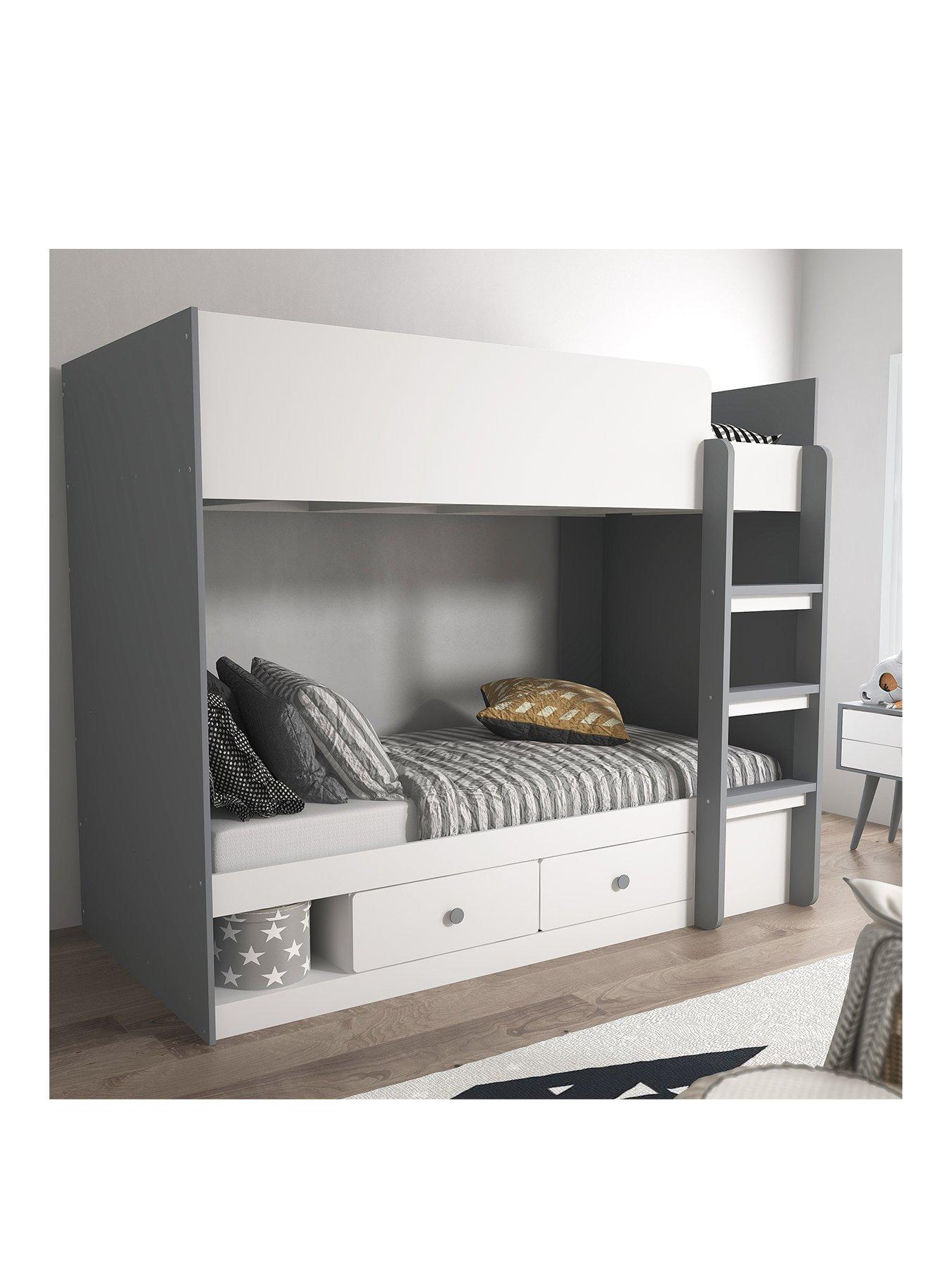 Bunk beds with store storage and mattresses