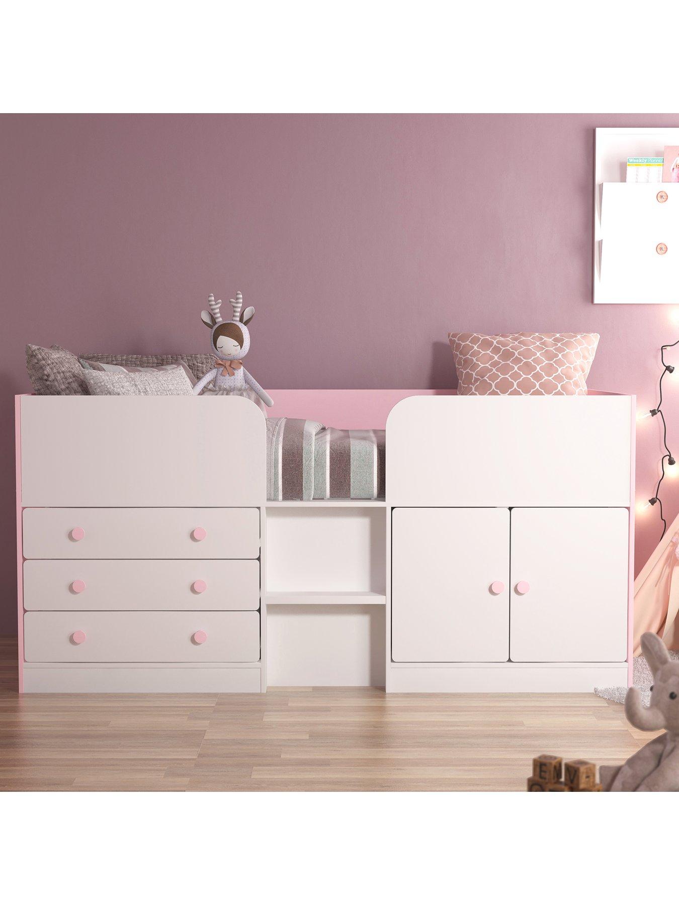 Peyton Kids Cabin Bed With Drawers Cupboard And Mattress Options