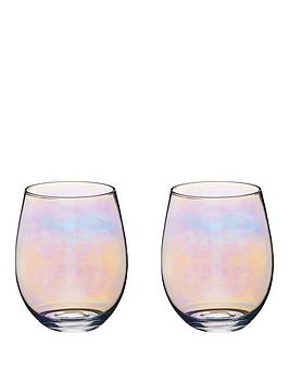Product photograph of Kitchencraft Iridescent 600 Ml Tumbler Glasses Ndash Set Of 2 from very.co.uk