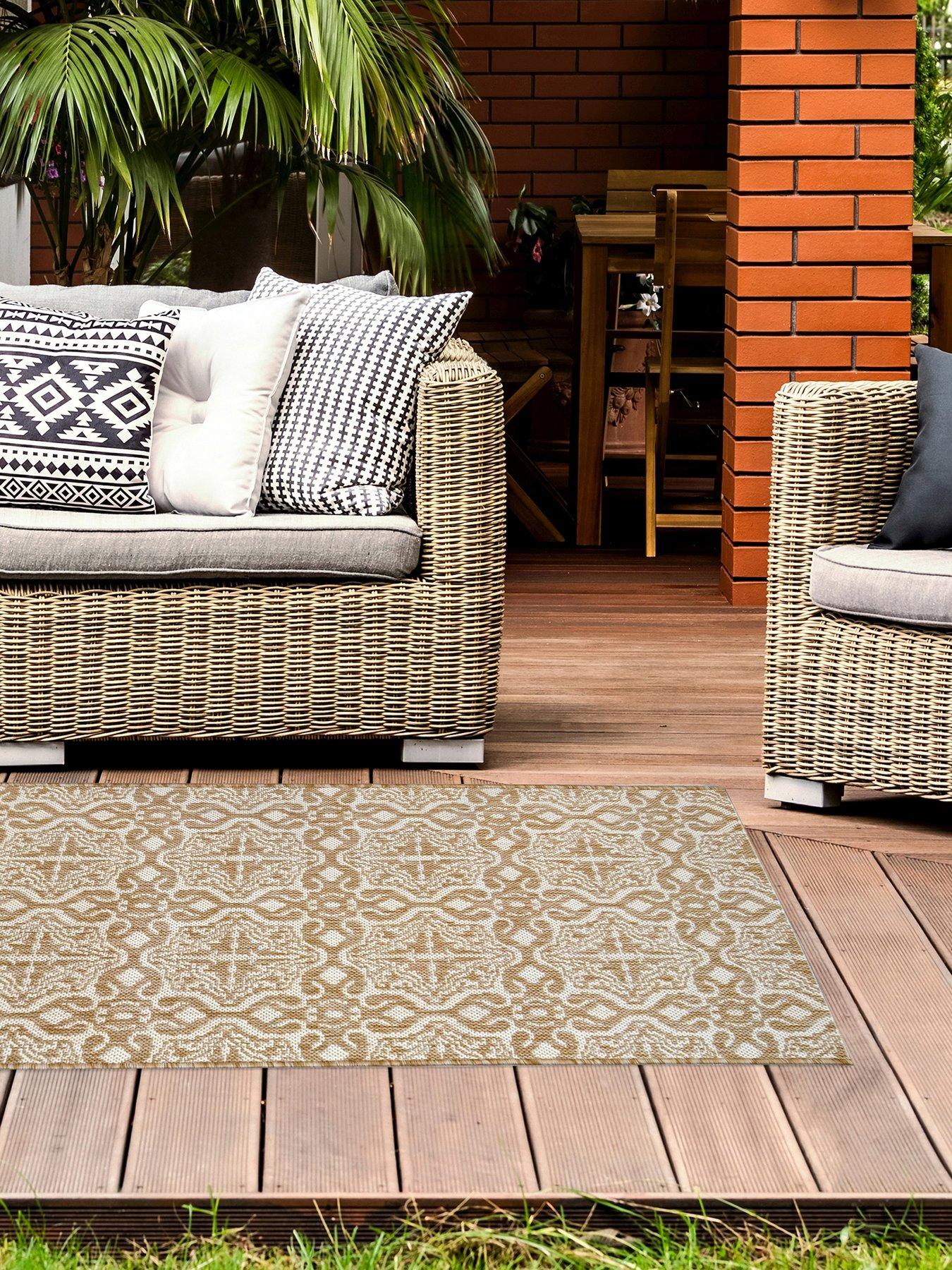 Product photograph of Victorian Tile Utility Indoor Outdoor Runner from very.co.uk