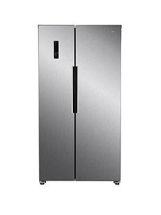 Swan SR15640S Total No Frost 90cm Wide American Style Fridge Freezer - Stainless Steel Look