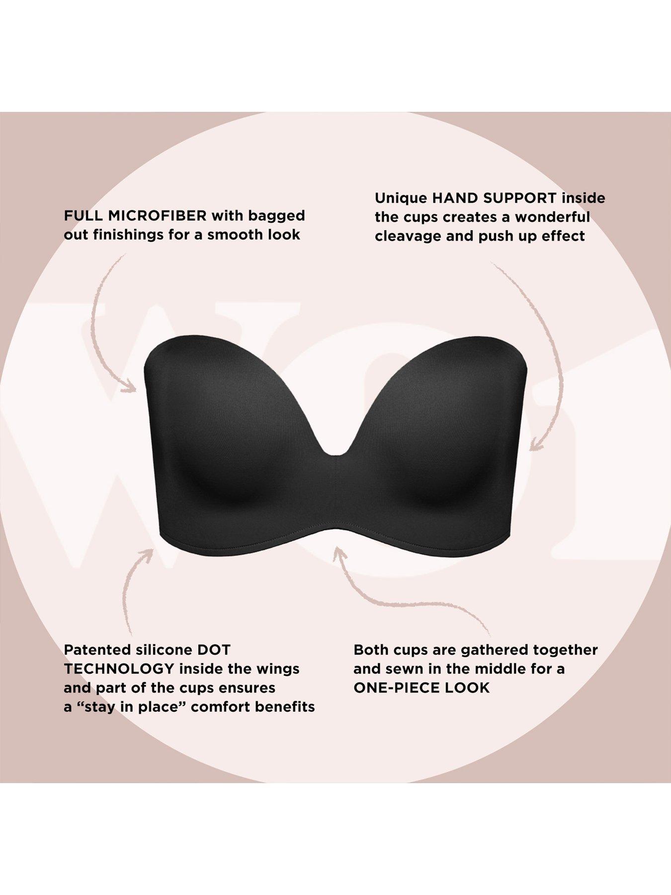 New Maidenform Strapless Bra No Slip Full Coverage 5 way wear Women Black