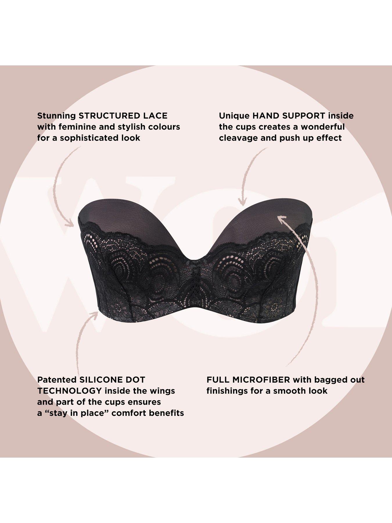 Wonderbra Women's Refined Glamour Ultimate Strapless Bra, Black, 36B