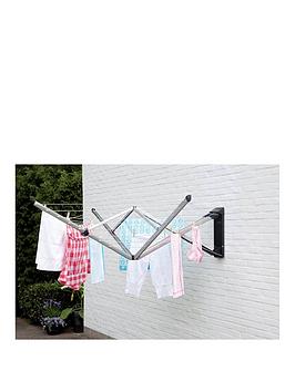 Product photograph of Brabantia Wallfix Clothes Airer With Cover from very.co.uk
