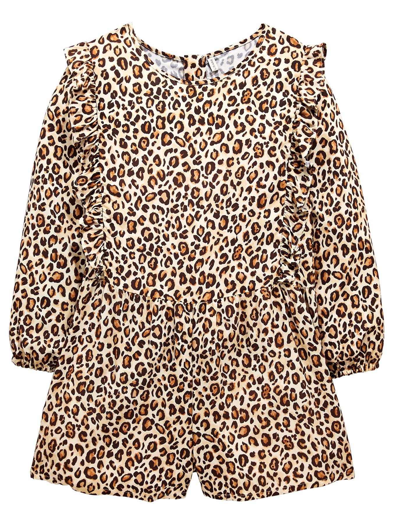 girls leopard print playsuit