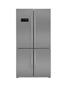 Beko GN1416221ZX 91cm Wide, Total No Frost, 4 Door, American Style Fridge Freezer - Stainless Steel