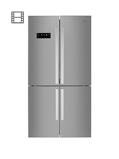 Beko MN1416224PX 91cm Wide, Total No Frost, 4-Door American Fridge Freezer - Brushed Steel