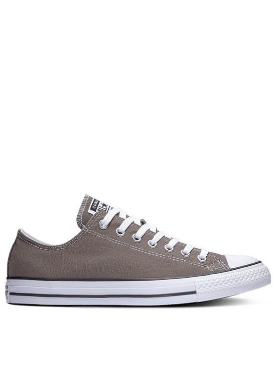 front image of converse-unisex-ox-trainers-dark-grey