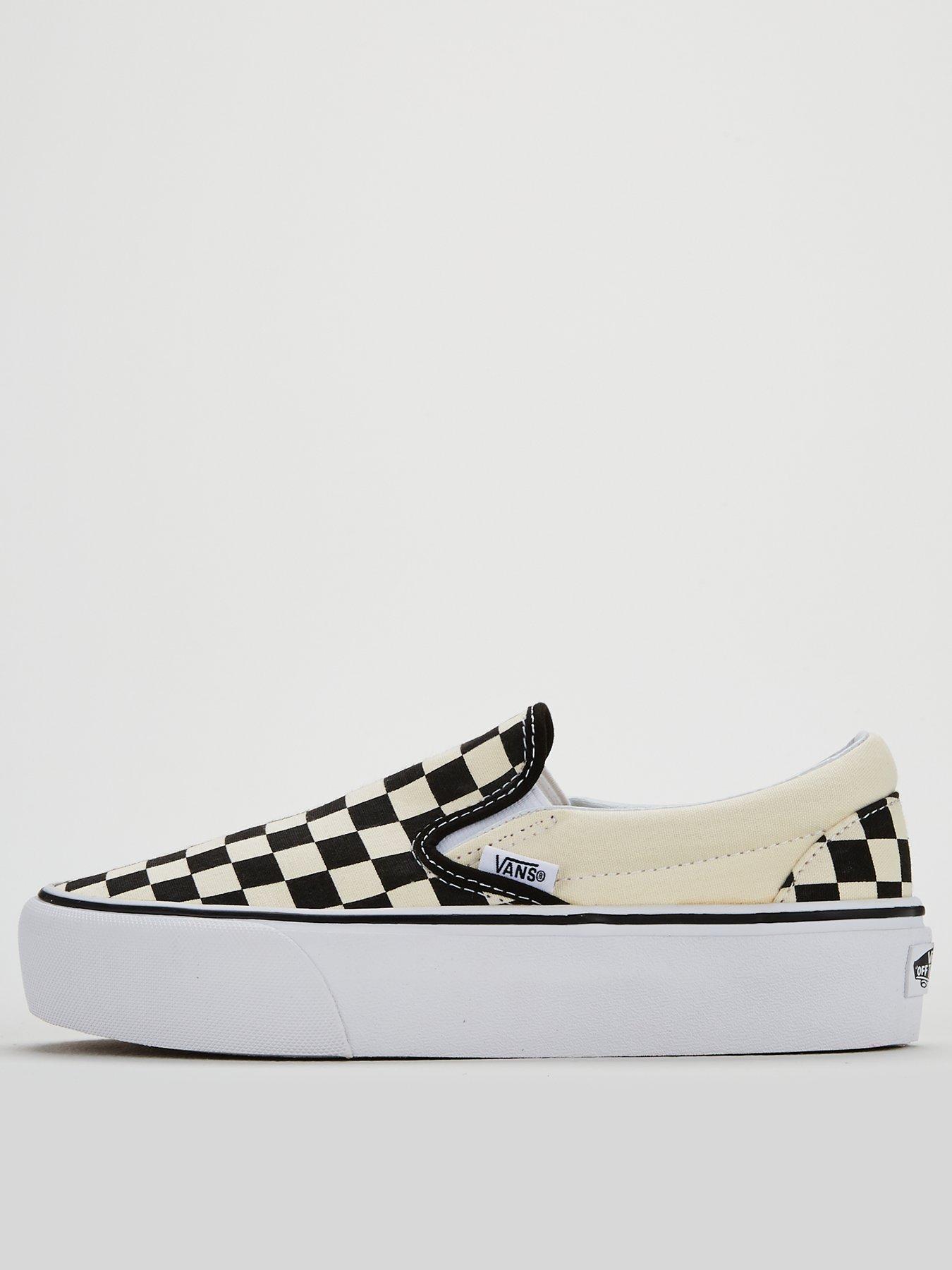 Black checkered platform outlet vans