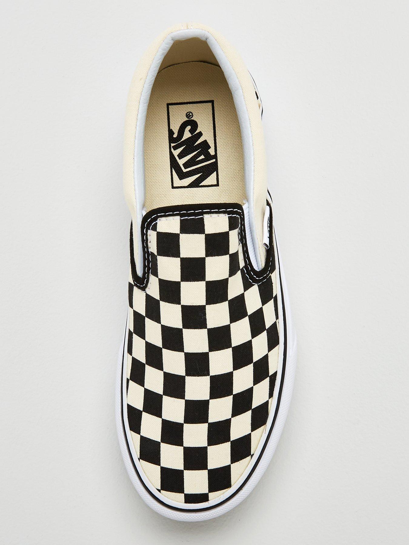 Pink and white checkerboard slip on vans online