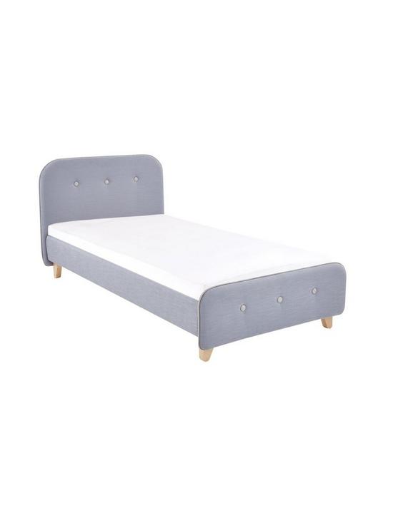 front image of very-home-charlie-piped-fabric-kids-single-bed-with-mattress-options-buy-and-save