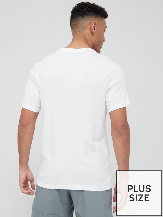 stillFront image of nike-mens-train-plus-size-dry-fit-cotton-t-shirt-white