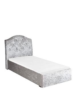 Product photograph of Mandarin Upholstered Single Storage Bed - Bed Frame With Standard Mattress from very.co.uk