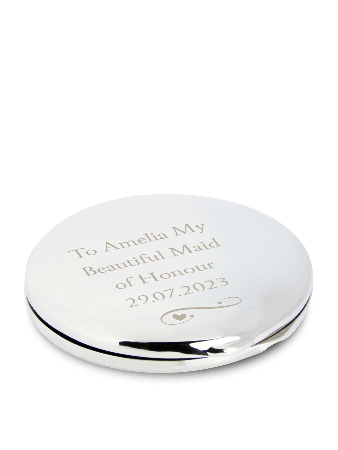 Image of The Personalised Memento Company Personalised Compact Mirror - A Great Gift