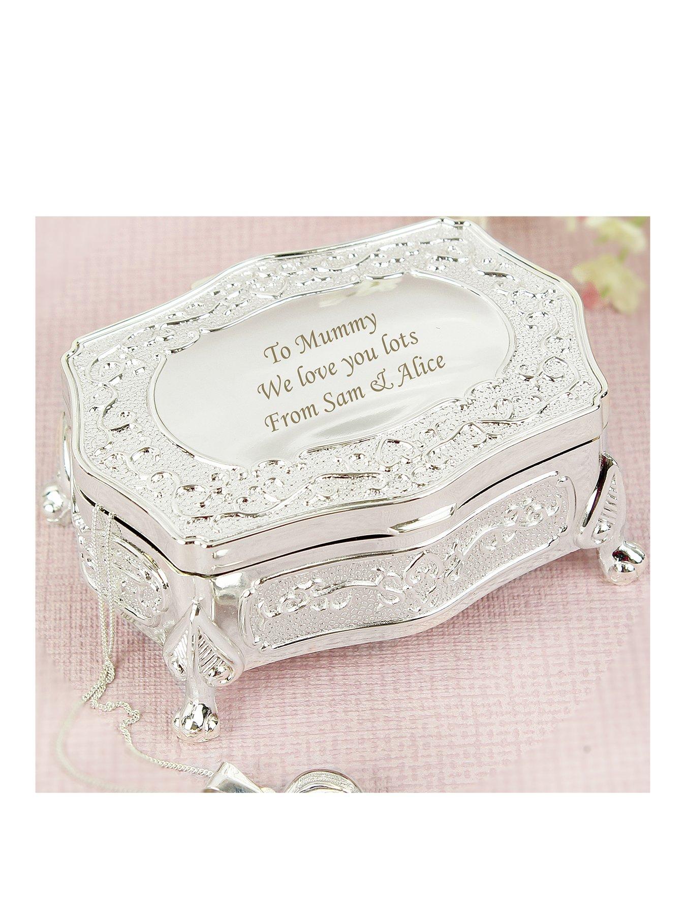 Product photograph of The Personalised Memento Company Bespoke Antique Trinket Box from very.co.uk