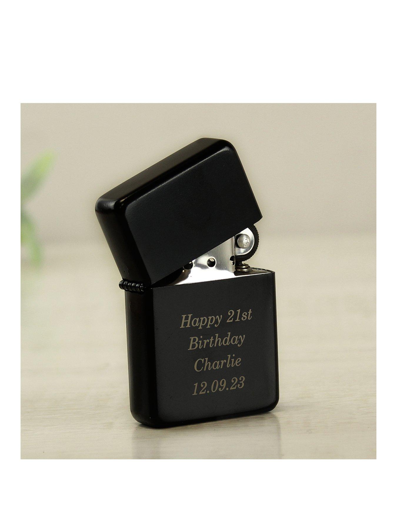 The Personalised Memento Company Personalised Black Lighter