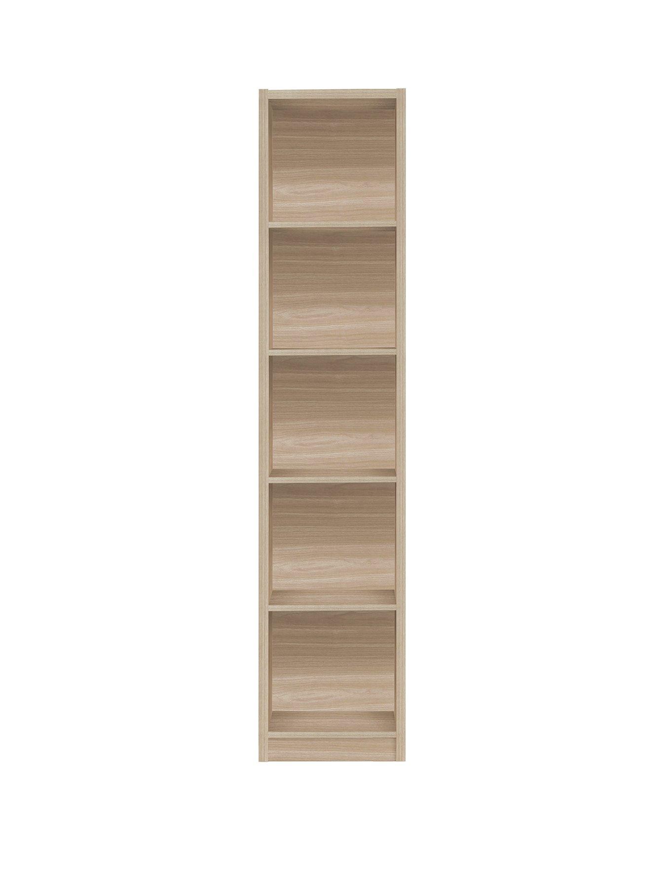 Metro Tall Half Width Bookcase Oak Effect Very Co Uk