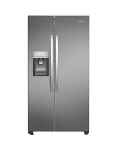 Hisense RS696N4ll1 91cm Wide, Total No Frost, American Style Fridge Freezer - Stainless Steel Look