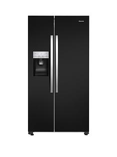 Hisense RS696N4lB1 91cm Wide, Total No Frost, American Style Fridge Freezer - Black