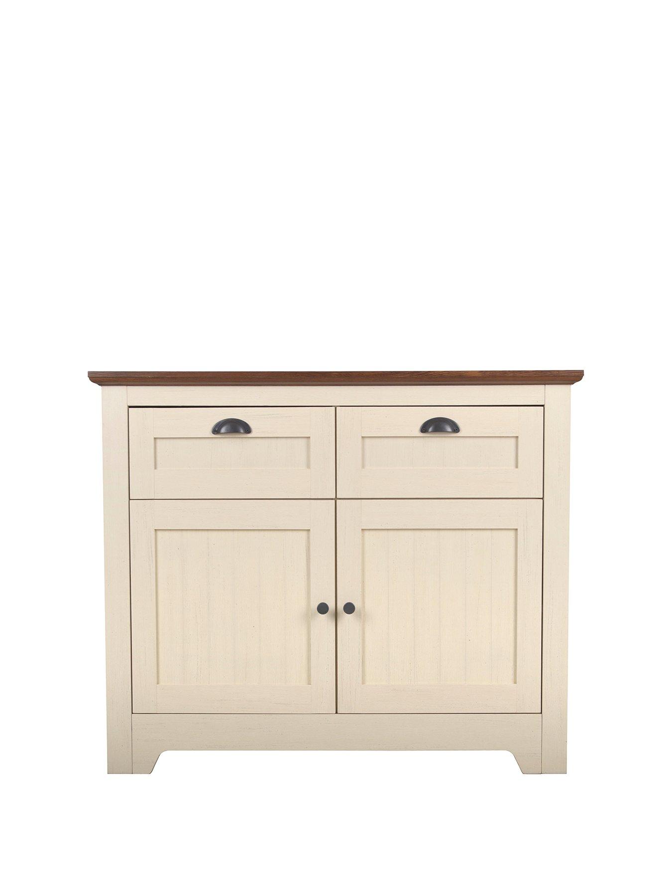 Very Home Devon Compact Sideboard - Ivory/Walnut Effect