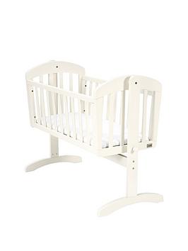 Breeze Wooden Swinging Crib - Birth to 6 Months - Pure White