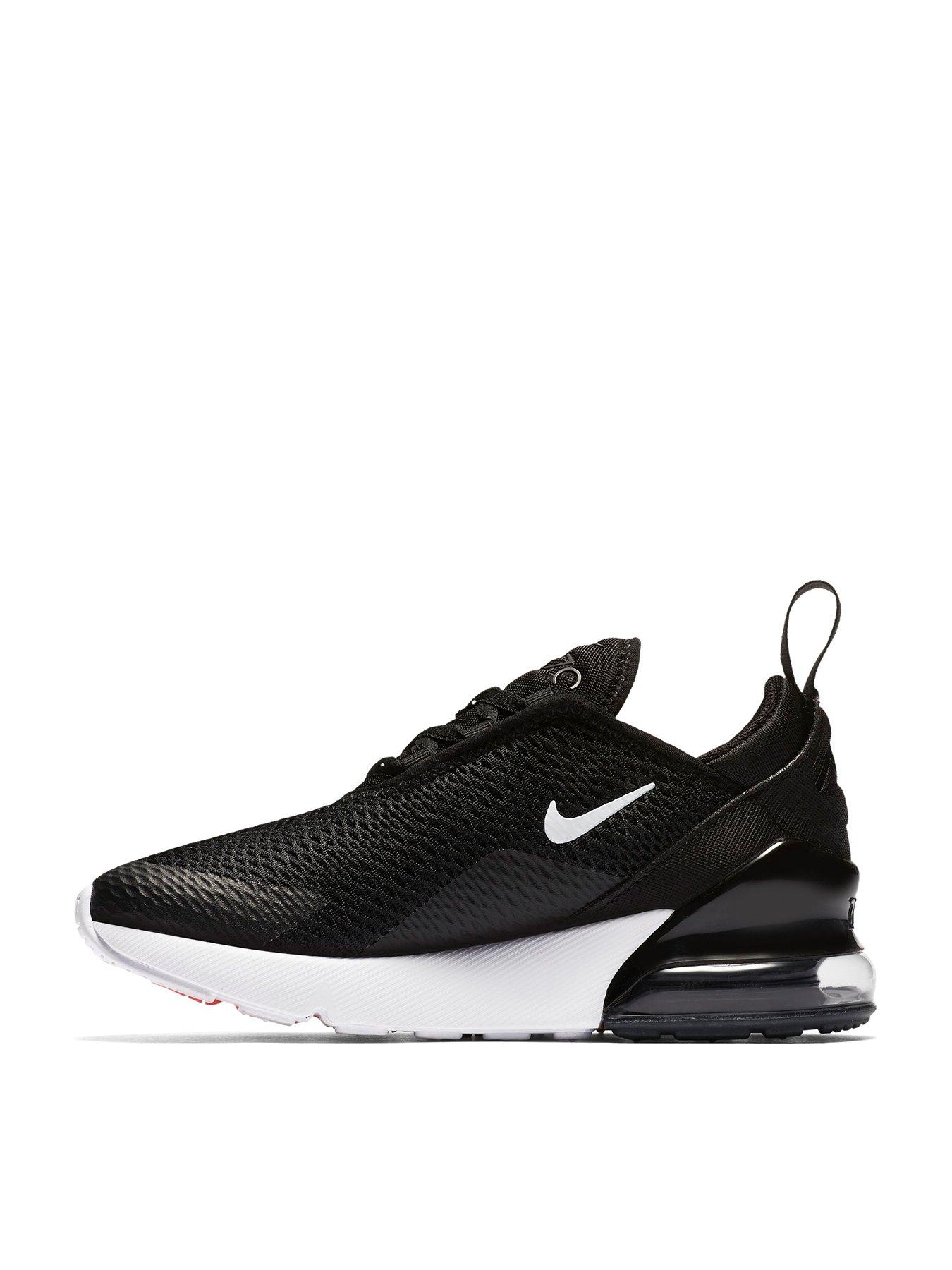 Nike Air Max 270 Childrens Trainer - Black/White, Black/White, Size 10