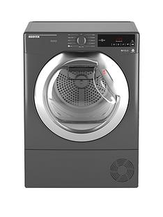 Hoover Dynamic Next DXC8TCER 8kg Load, Aquavision Condenser Tumble Dryer with One Touch - Graphite/Chrome