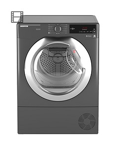 Hoover Dynamic Next DXC10TCER 10Kg Aquavision Condenser Tumble Dryer with One Touch - Graphite/Chrome