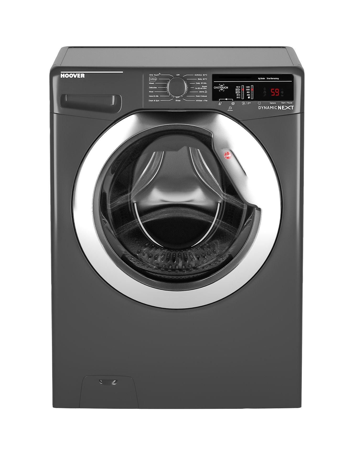 Hoover Dynamic Next Dxoa48C3R 8Kg Load, 1400 Spin Washing Machine With One Touch – Graphite/Chrome