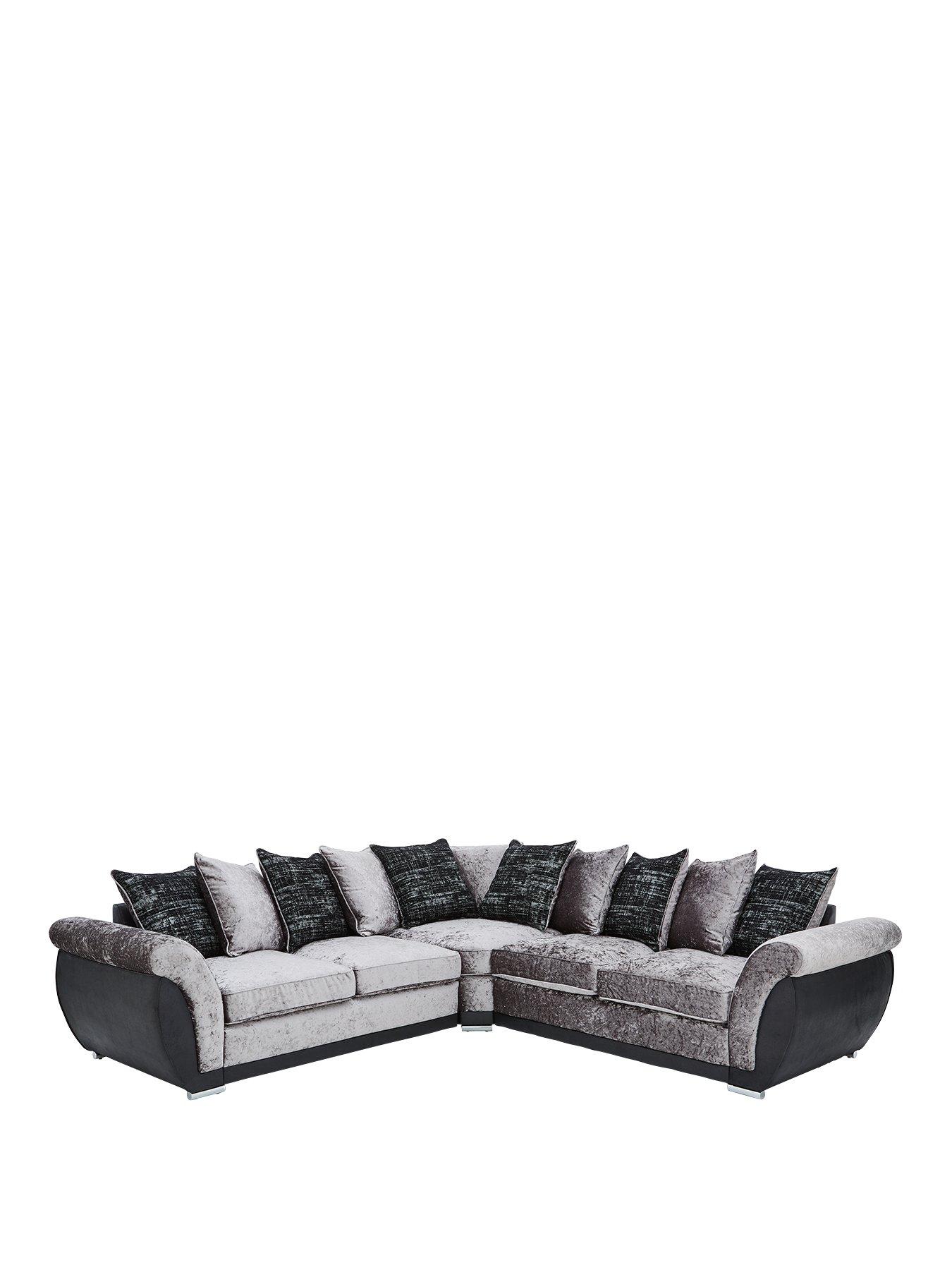 Product photograph of Alexa Fabric And Faux Leather Scatter Back Corner Group Sofa from very.co.uk