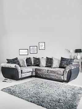 Product photograph of Alexa Fabric And Faux Leather Left Hand Scatter Back Corner Group Sofa - Fsc Reg Certified from very.co.uk